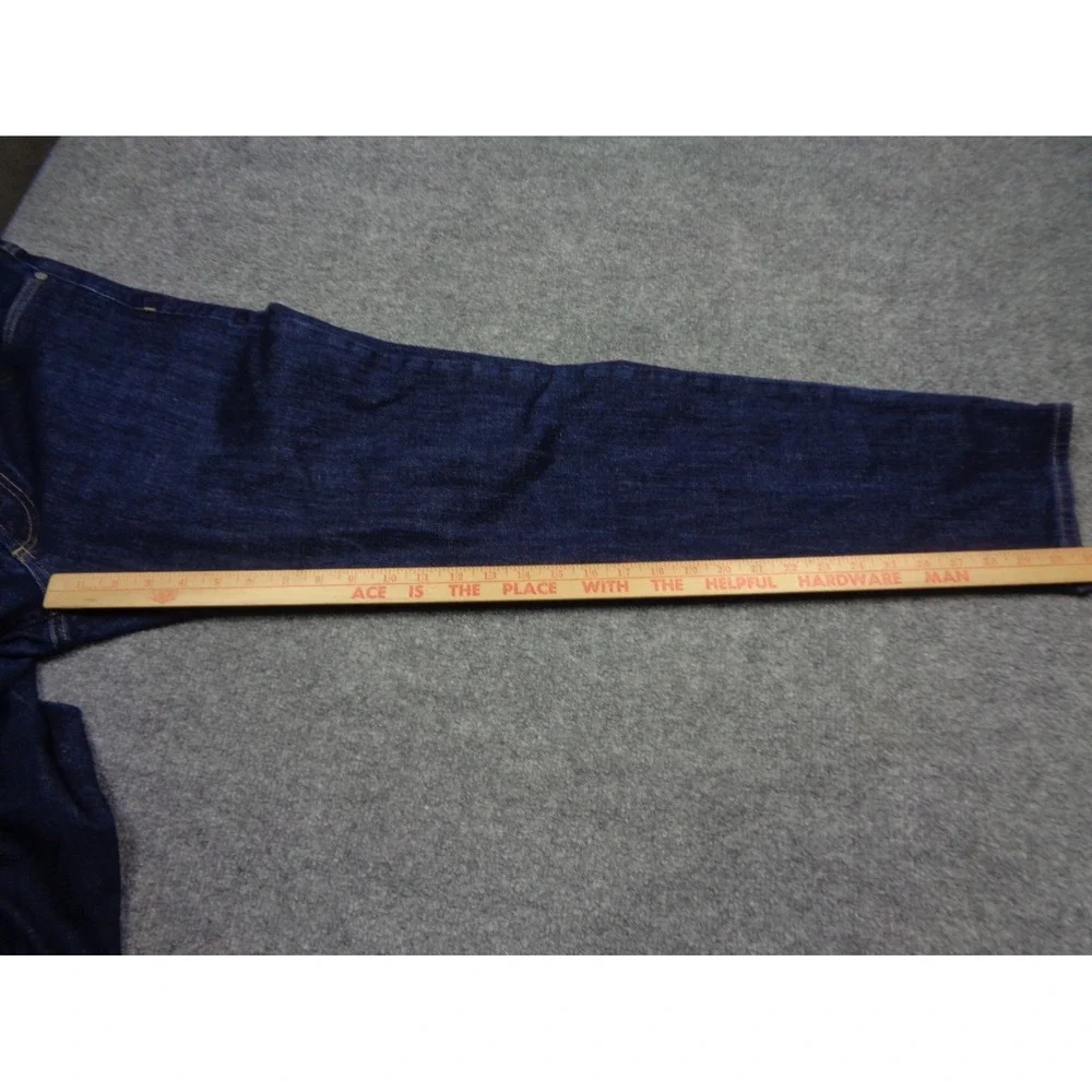 Peter Millar Crown Crafted Mens Dark Indigo Slim Straight Jeans 36x32 Blue
